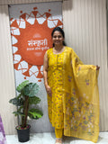 Floral Embroidery Straight Kurta Set