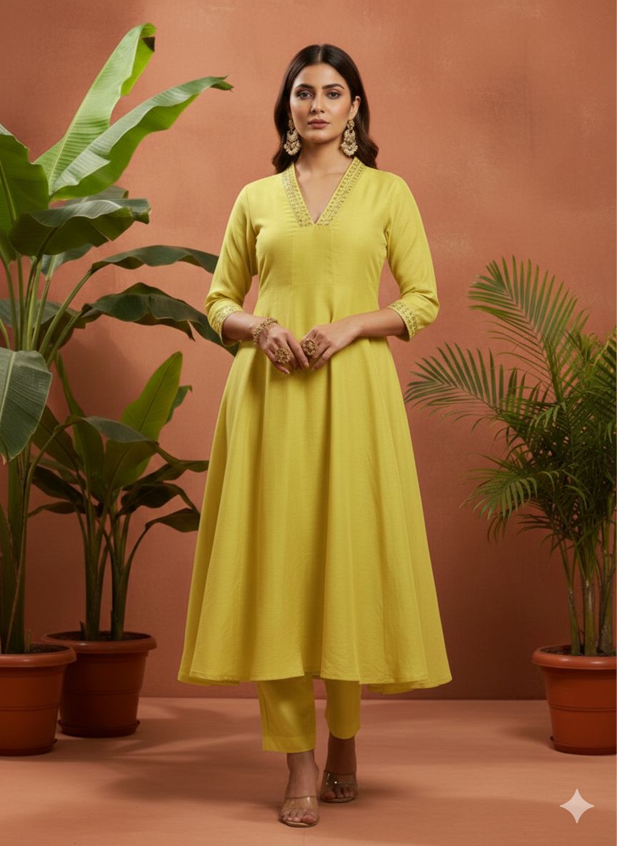 Sunshine Flared V-Neck Cord Set