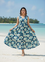 Blue Lagoon Floral Flare One Piece