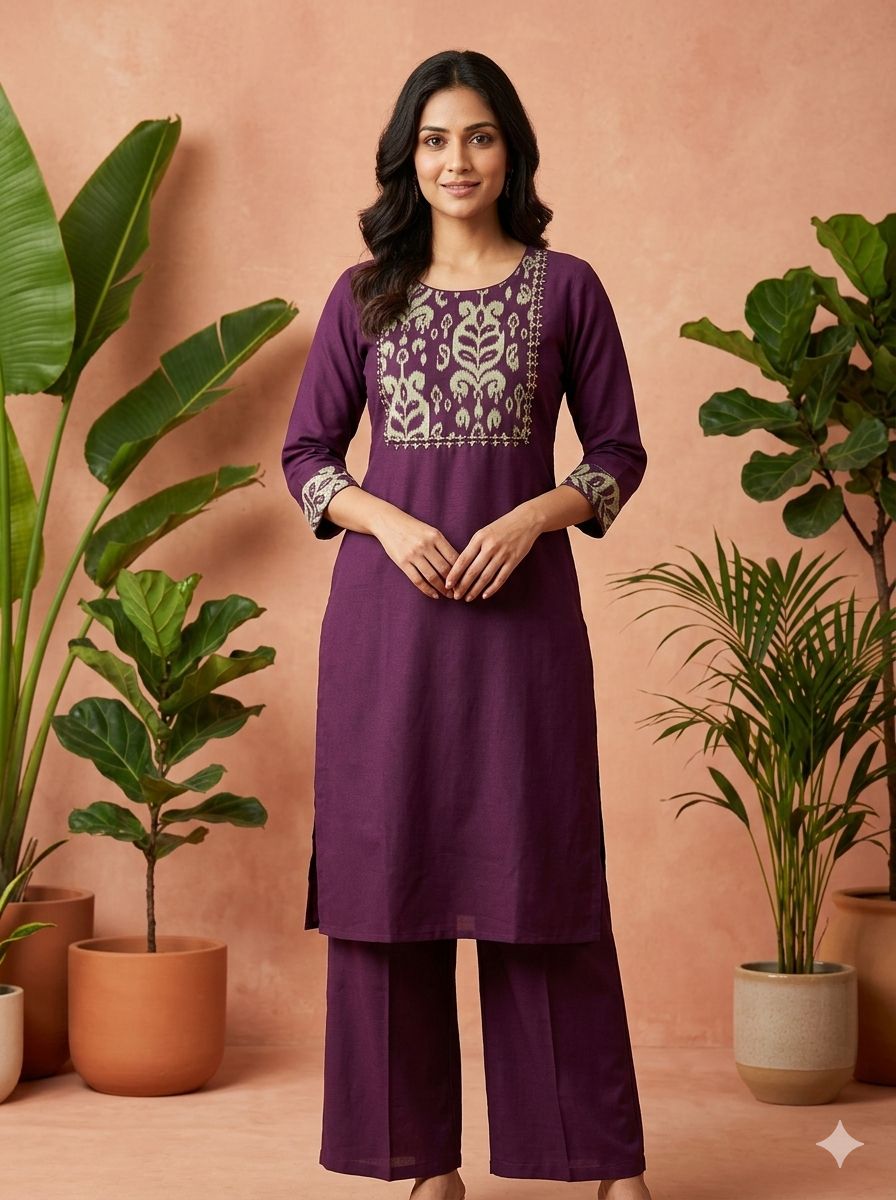 Emerald Grace Print Kurta Set