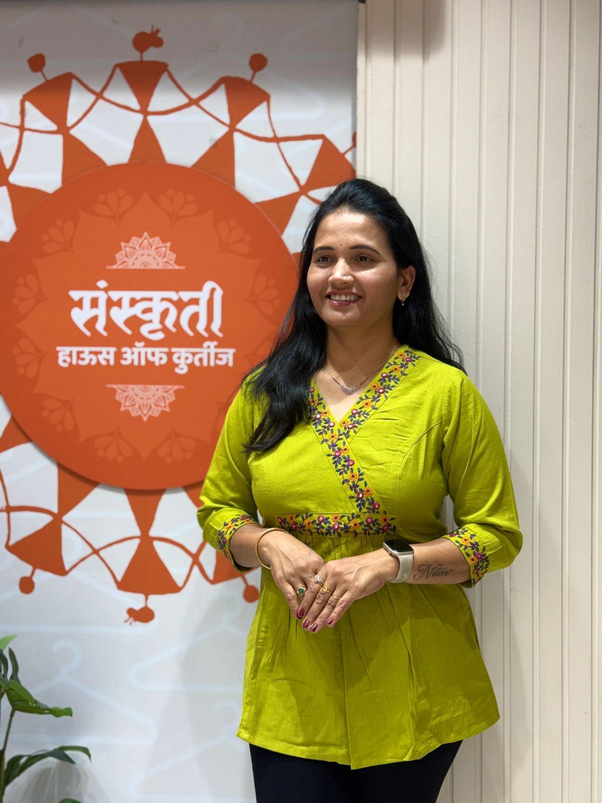 Floral Embroidery Short Kurti