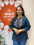 Floral Embroidery Short Kurti