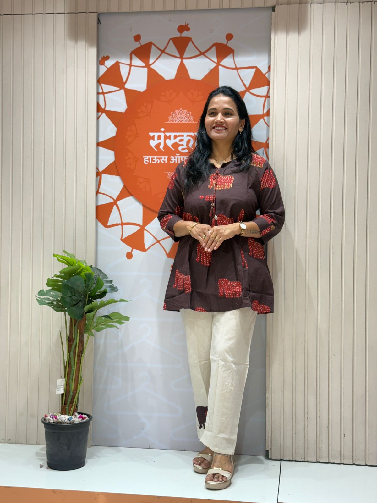 Summer Floral Printed Cotton Short Kurta Set with Pant