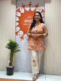 Summer Floral Printed Cotton Short Kurta Set with Pant