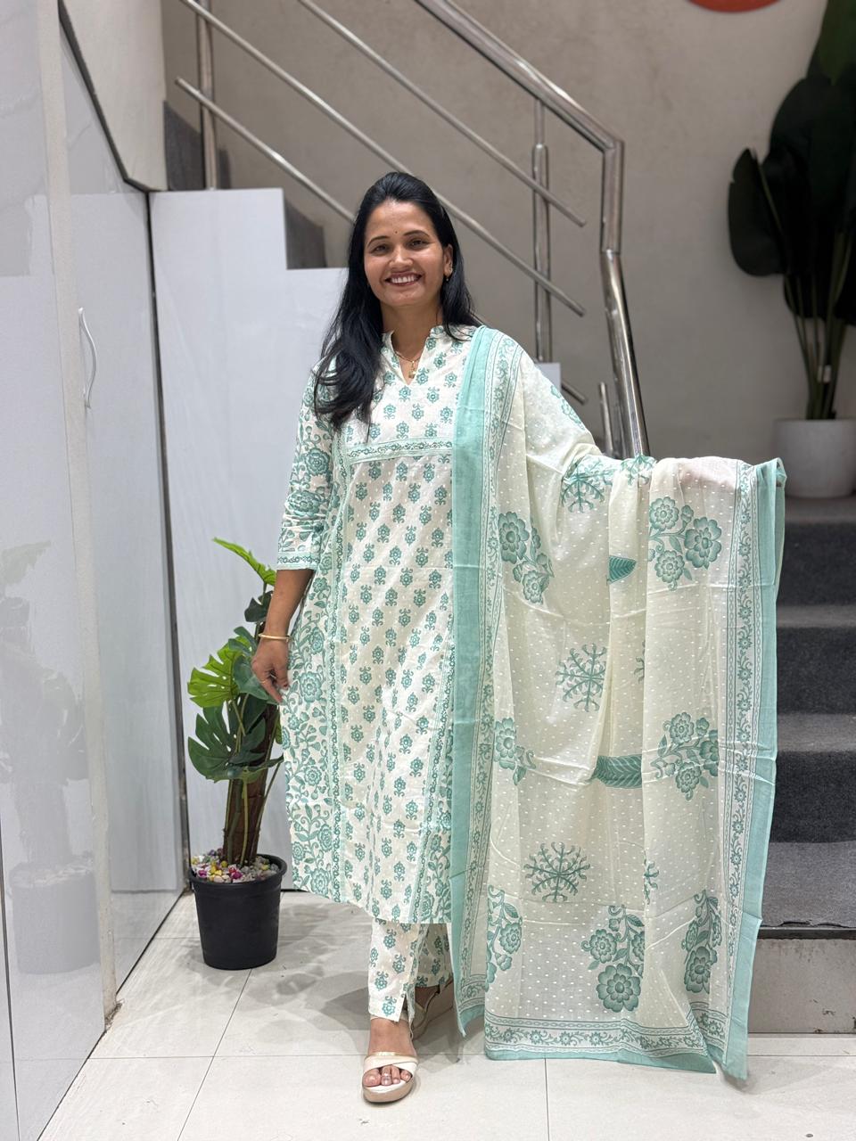 mul cotton 3 piece suit