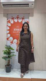 Traditional Ethnic Printed A Line Cord Set